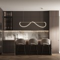 LAMPAMI - nowoczesna lampa wisząca, lampa do salonu, złota lampa ledowa, lampa do sypialni, designerska lampa ledowa