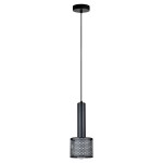 Minimalistyczna lampa wisząca czarna pojedyncza 150 cm 1xE27 AMO