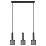 Minimalistyczna lampa wisząca czarna potrójna 150 cm 3xE27 AMO 
