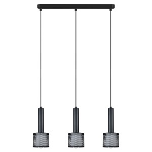Minimalistyczna lampa wisząca czarna potrójna 150 cm 3xE27 AMO 