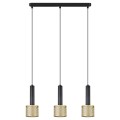 LAMPAMI - lampa nad wyspę, potrójna lampa wisząca, lampa wisząca złota z czarnym, lampa do sypialni