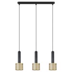Minimalistyczna lampa wisząca złota z czarnym potrójna 150 cm 3xE27 AMO 