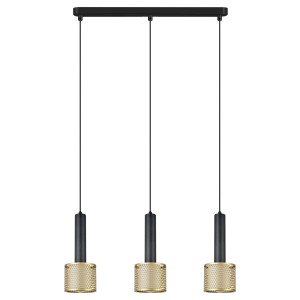 Minimalistyczna lampa wisząca złota z czarnym potrójna 150 cm 3xE27 AMO 
