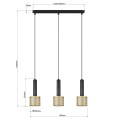 LAMPAMI - lampa nad wyspę, potrójna lampa wisząca, lampa wisząca złota z czarnym, lampa do sypialni