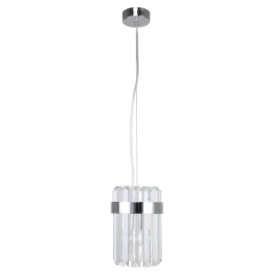 Srebrna lampa wisząca pojedyncza z kryształami 150 cm 1xE14 chrom VETRO 1