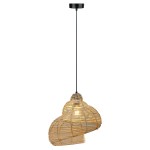 Lampa BOHO wisząca 120 cm 1xE27 rattanowa jasna SHELLA