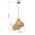 LAMPAMI - lampa wisząca BOHO, żyrandol BOHO, lampa japandi, lampa ratanowa,lampa w stylu boho