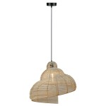 Lampa BOHO wisząca 120 cm klosz 60 cm 1xE27 rattanowa jasna SHELLA 