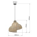 LAMPAMI - lampa wisząca BOHO, żyrandol BOHO, lampa japandi, lampa ratanowa,lampa w stylu boho