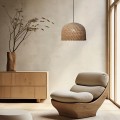 LAMPAMI - lampa wisząca BOHO, żyrandol BOHO, lampa japandi, lampa ratanowa,lampa w stylu boho