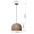 LAMPAMI - lampa wisząca BOHO, żyrandol BOHO, lampa japandi, lampa ratanowa,lampa w stylu boho