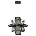 Żyrandol BOHO lampa wisząca rattanowa czarna 142,5 cm 1xE27 ASTRA