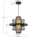 LAMPAMI - lampa wisząca BOHO, żyrandol BOHO, lampa japandi, lampa ratanowa,lampa w stylu boho, żyrandol BOHO