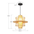 LAMPAMI - lampa wisząca BOHO, żyrandol BOHO, lampa japandi, lampa ratanowa,lampa w stylu boho, żyrandol BOHO