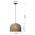 LAMPAMI - lampa wisząca BOHO, żyrandol BOHO, lampa japandi, lampa ratanowa,lampa w stylu boho