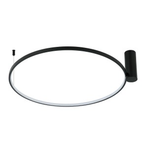 Czarna lampa sufitowa ledowa średnica 90 cm Plafon Ring L LED CCT