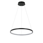 Czarna lampa wisząca ledowa 120 cm średnica 40 cm Ring LED CCT