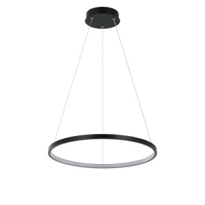 Czarna lampa wisząca ledowa 120 cm średnica 40 cm Ring LED CCT