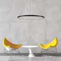 LAMPAMI - żyrandol nowoczesny ledowy, lampa wisząca czarna, żyrandol do salonu, żyrandol nowoczesny czarny