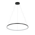 Czarna lampa wisząca ledowa 120 cm średnica 66 cm Ring LED CCT