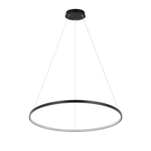 Czarna lampa wisząca ledowa 120 cm średnica 66 cm Ring LED CCT