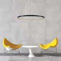 LAMPAMI - żyrandol nowoczesny ledowy, lampa wisząca czarna, żyrandol do salonu, żyrandol nowoczesny czarny