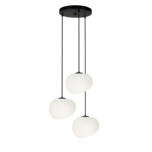 LAMPAMI - lampa sufitowa do salonu klosze białe kule, lampa sufitowa wisząca do salonu, lampa nad stół, lampa szklane kule