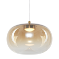 LAMPAMI - lampa do jadalni, klosze szklane kule, lampa wisząca złota, lampa do sypiani przy łóżku