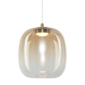 LAMPAMI - lampa do jadalni, klosze szklane kule, lampa wisząca złota, lampa do sypiani przy łóżku