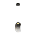 LAMPAMI - lampa do salonu nad sofą, klosze szklane kule dymione, lampa wisząca czarna dymiona, lampa do sypiani przy łóżku