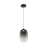 Pojedyncza lampa ledowa wisząca czarna 155 cm szklana kula dymiona VASO 3 SMOKED 4W LED 