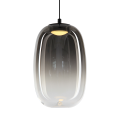 LAMPAMI - lampa do salonu nad sofą, klosze szklane kule dymione, lampa wisząca czarna dymiona, lampa do sypiani przy łóżku