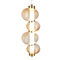 LAMPAMI - lampa wisząca złota nowoczesna, złota lampa ledowa, nowoczesna lampa do salonu, pojedyncza lampa ledowa wisząca
