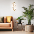 LAMPAMI - lampa wisząca złota nowoczesna, złota lampa ledowa, nowoczesna lampa do salonu, pojedyncza lampa ledowa wisząca