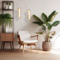 LAMPAMI - lampa wisząca złota nowoczesna, złota lampa ledowa, nowoczesna lampa do salonu, pojedyncza lampa ledowa wisząca