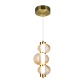 LAMPAMI - lampa wisząca złota nowoczesna, złota lampa ledowa, nowoczesna lampa do salonu, pojedyncza lampa ledowa wisząca