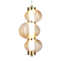 LAMPAMI - lampa wisząca złota nowoczesna, złota lampa ledowa, nowoczesna lampa do salonu, pojedyncza lampa ledowa wisząca