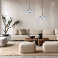 LAMPAMI - lampa do salonu nad sofą, lampa wisząca czarna dymiona, nowoczesna lampa ledowa wisząca, lampa do sypiani
