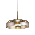 LAMPAMI - lampa do salonu nad sofą, lampa wisząca czarna klosz bursztynowy, nowoczesna lampa ledowa wisząca, lampa do sypiani