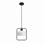 Pojedyncza lampa nad stół do jadalni czarna klosz biały 1xE27 40W ZODIAC