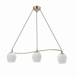  Złota lampa sufitowa potrójna patynowa w dworkowym stylu klosz biały 3xE27 1x60W SERANO 