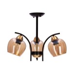 Lampa sufitowa do salonu 3XE27 40 klosz bursztynowy MERRA