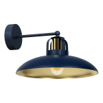 Niebieski kinkiet ze złotym wykończeniem 1xE27 FELIX  NAVY BLUE/GOLD