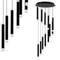 LAMPAMI - lampa ledowa wisząca, czarna lampa do salonu, żyrandol do salonu nowoczesny, czarny żyrandol nowoczesny CARBON 12W LED