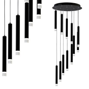 Czarna lampa ledowa wisząca 200 cm 4000K 12W CARBON LED