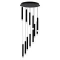 LAMPAMI - lampa ledowa wisząca, czarna lampa do salonu, żyrandol do salonu nowoczesny, czarny żyrandol nowoczesny CARBON 12W LED