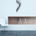 LAMPAMI - lampa ledowa wisząca, czarna lampa do salonu, żyrandol do salonu nowoczesny, czarny żyrandol nowoczesny CARBON 12W LED
