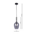 LAMPAMI - lampa wisząca dymiona, lampa do salonu, lampa wisząca pojedyncza, lampa nad stół, lampa do sypialni LUGANO SMOKED