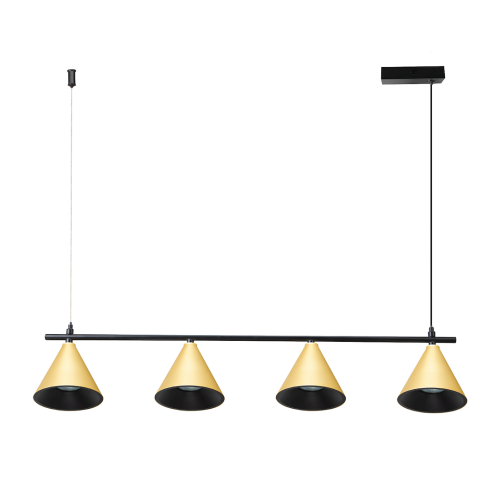 LAMPAMI - lampa wisząca nowoczesna, lampa do nad stół, lampa nowoczesna wisząca, lampa do jadalni, złota lampa wisząca Cone Złoty 4xGU10