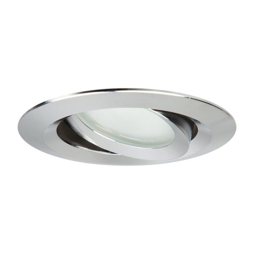 LAMPAMI - oprawa sufitowa do łazienki, lampa do biura, oczko sufitowe srebrne, oprawa stropowa hermetyczna chrom, ruchome oczko podtynkowe Lagos IP65 chrom